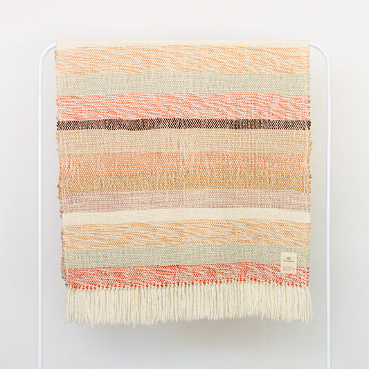 Handwoven Merino Wool Throw Blanket – Limited Edition, Colorful Stripes