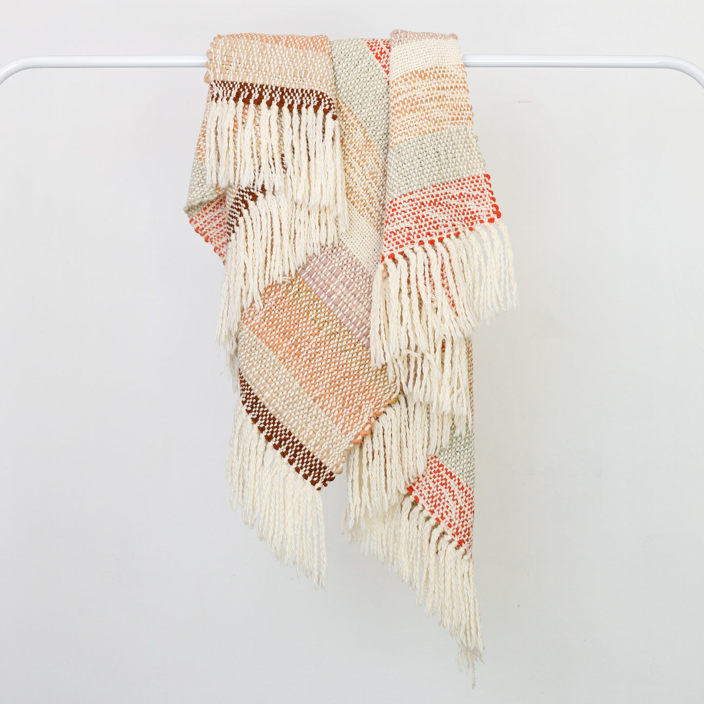 Handwoven Merino Wool Throw Blanket – Limited Edition, Colorful Stripes