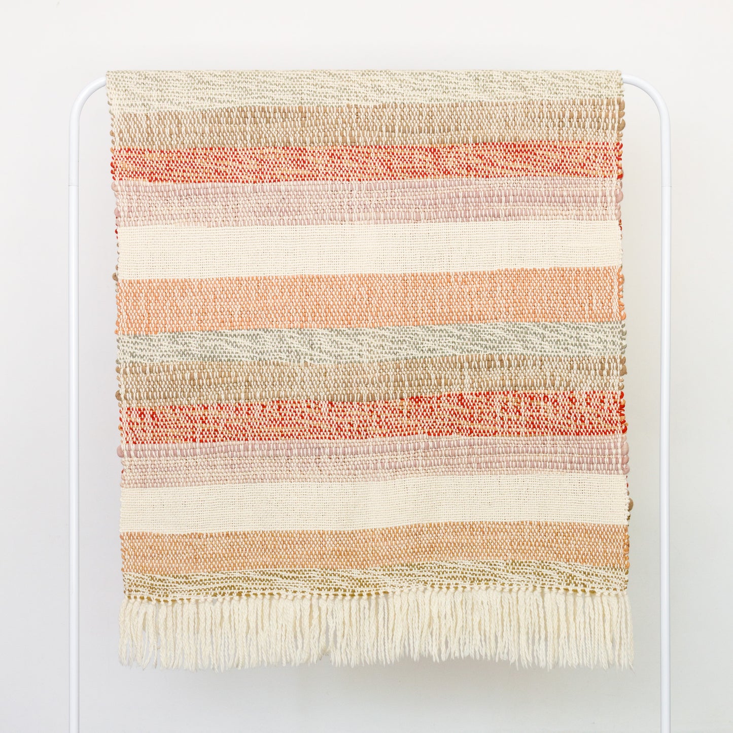 Colorful Striped Merino Wool Throw – Handwoven Limited Edition