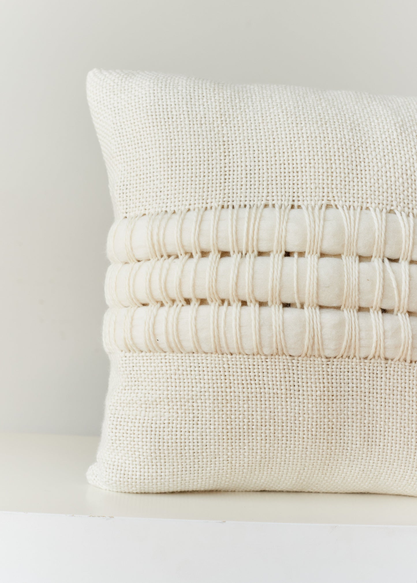 CUSTOM ORDER Luxury Pillow Cover Textured in Merino Wool Lua 35x35 cms