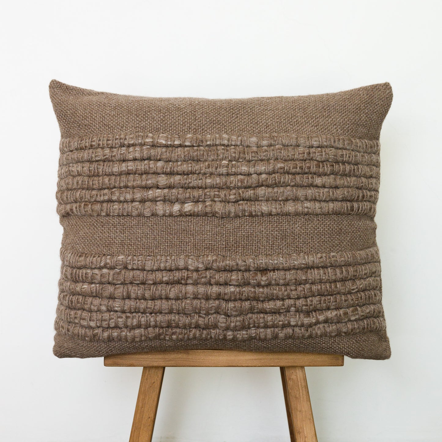 Handwoven Merino Wool Cushion Cover with Textured Front