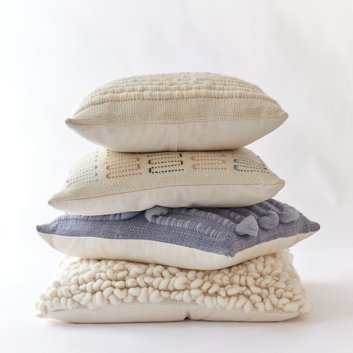 Organic Chunky Wool Geometric Pillow Cover