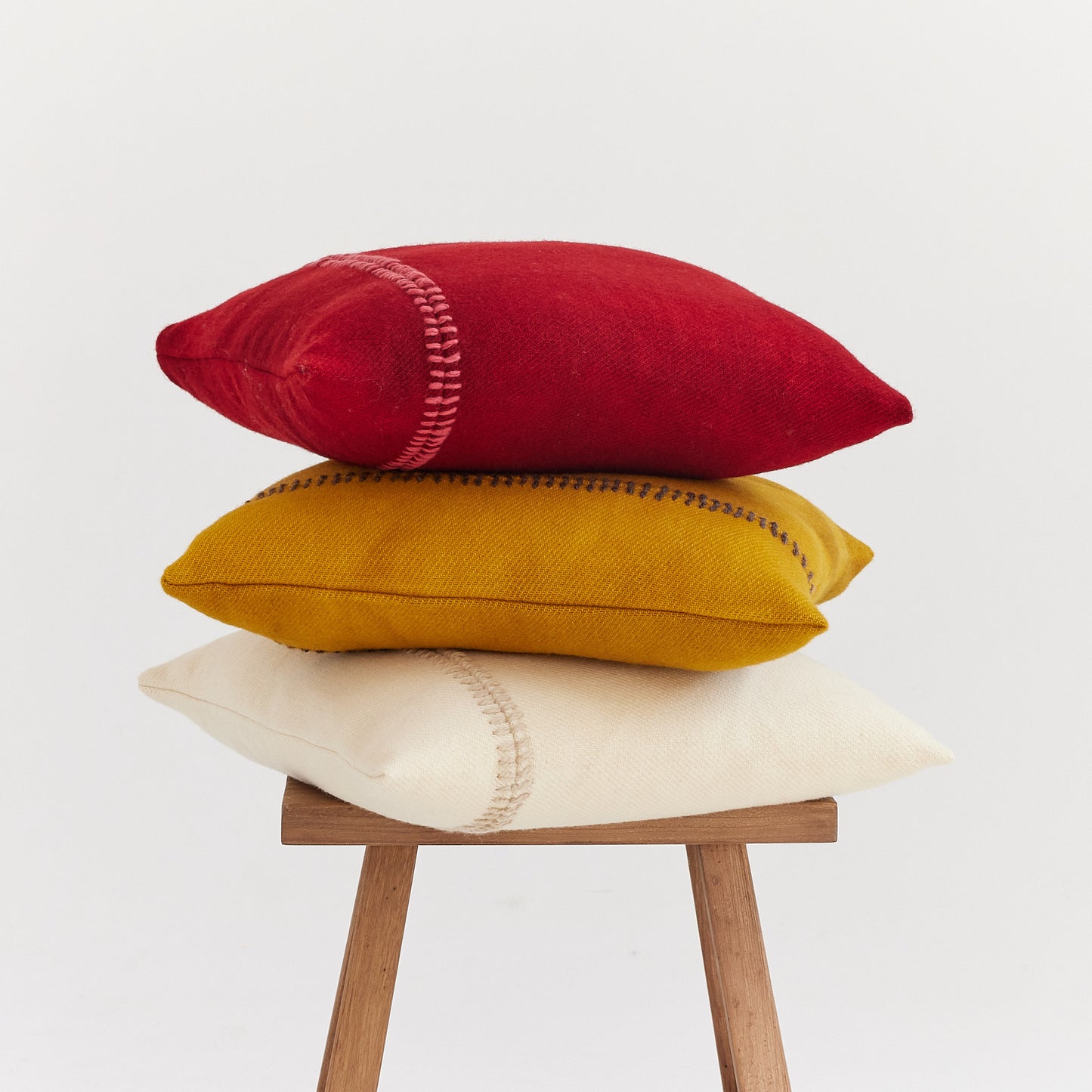 Hand-Dyed Wool Embroidered Pillow Cover - Sofia Collection