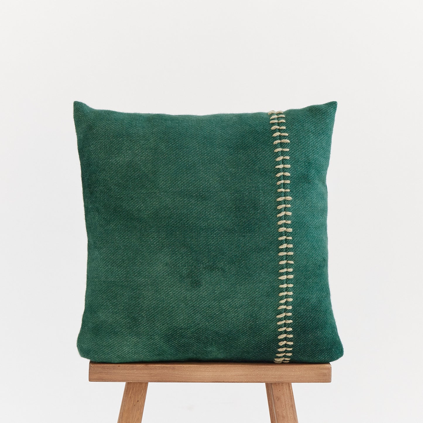Hand-Dyed Wool Embroidered Pillow Cover - Sofia Collection