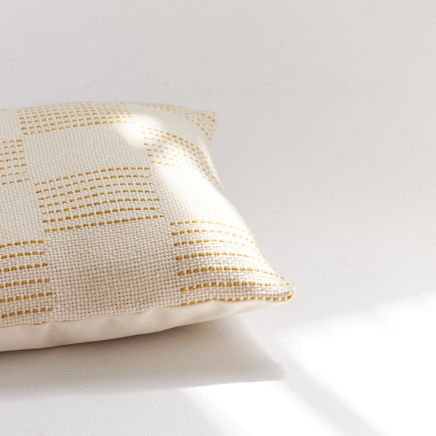 Golden Square: Handwoven Merino Wool Cushion Cover