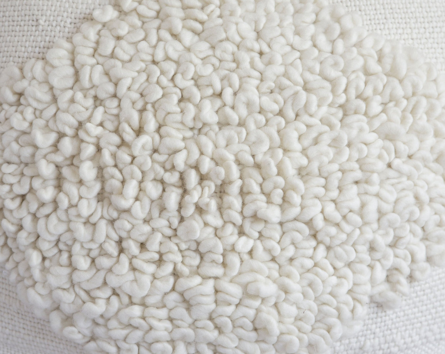 Chunky Loops Pillow Cover in Off White Wool Rombo 19x22