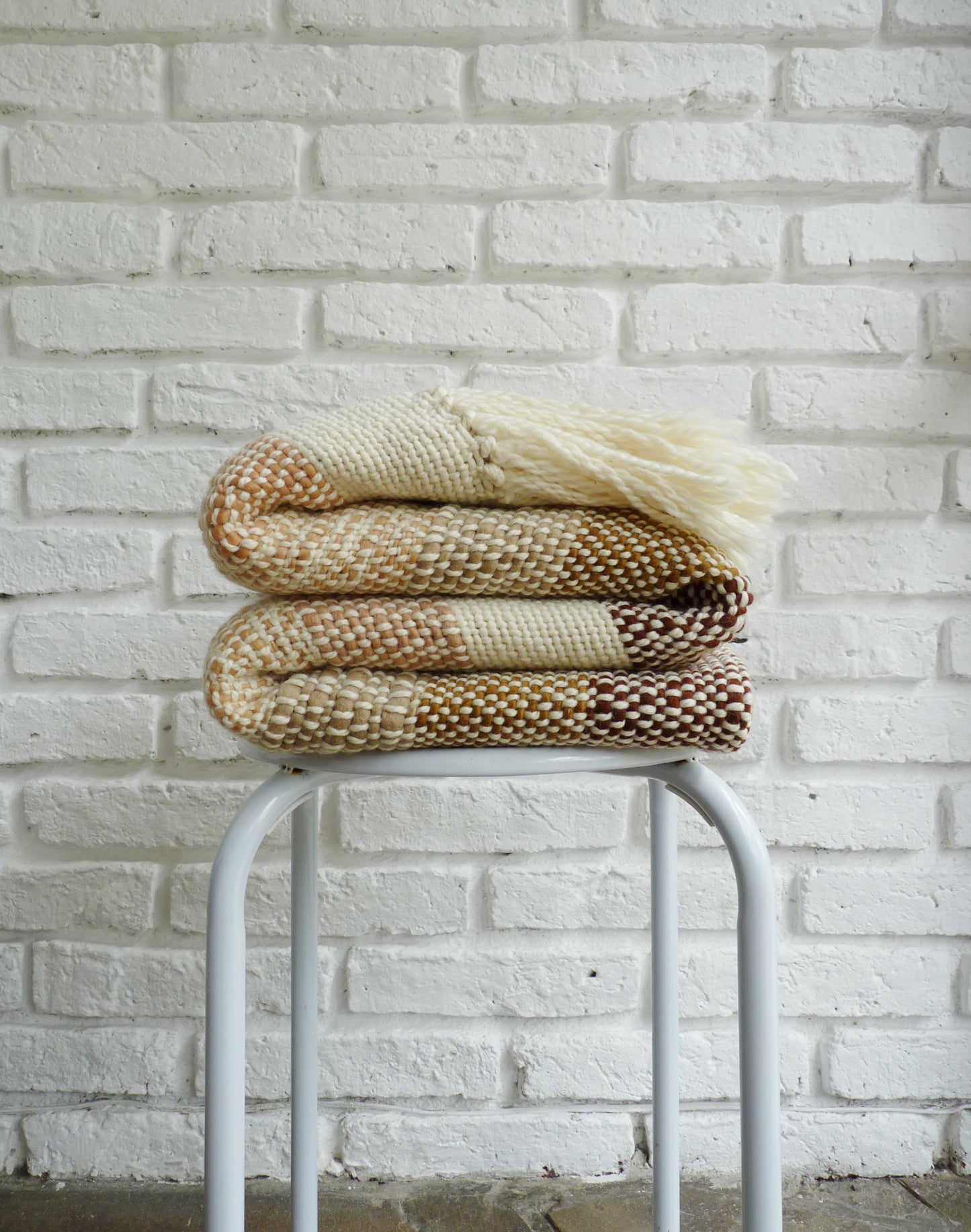 Multicolor Striped Merino Wool Throw Blanket - Handmade Luxury for Your Home Decor and Comfort