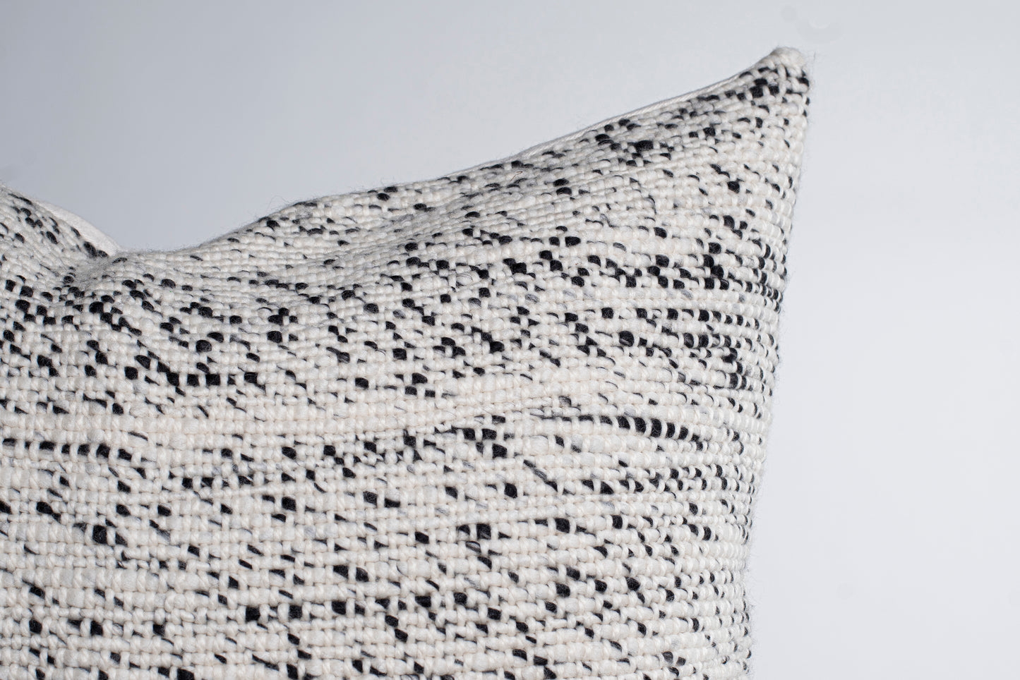 Melange Cushion Cover Light Ivory & Black Hand Loomed 22x22