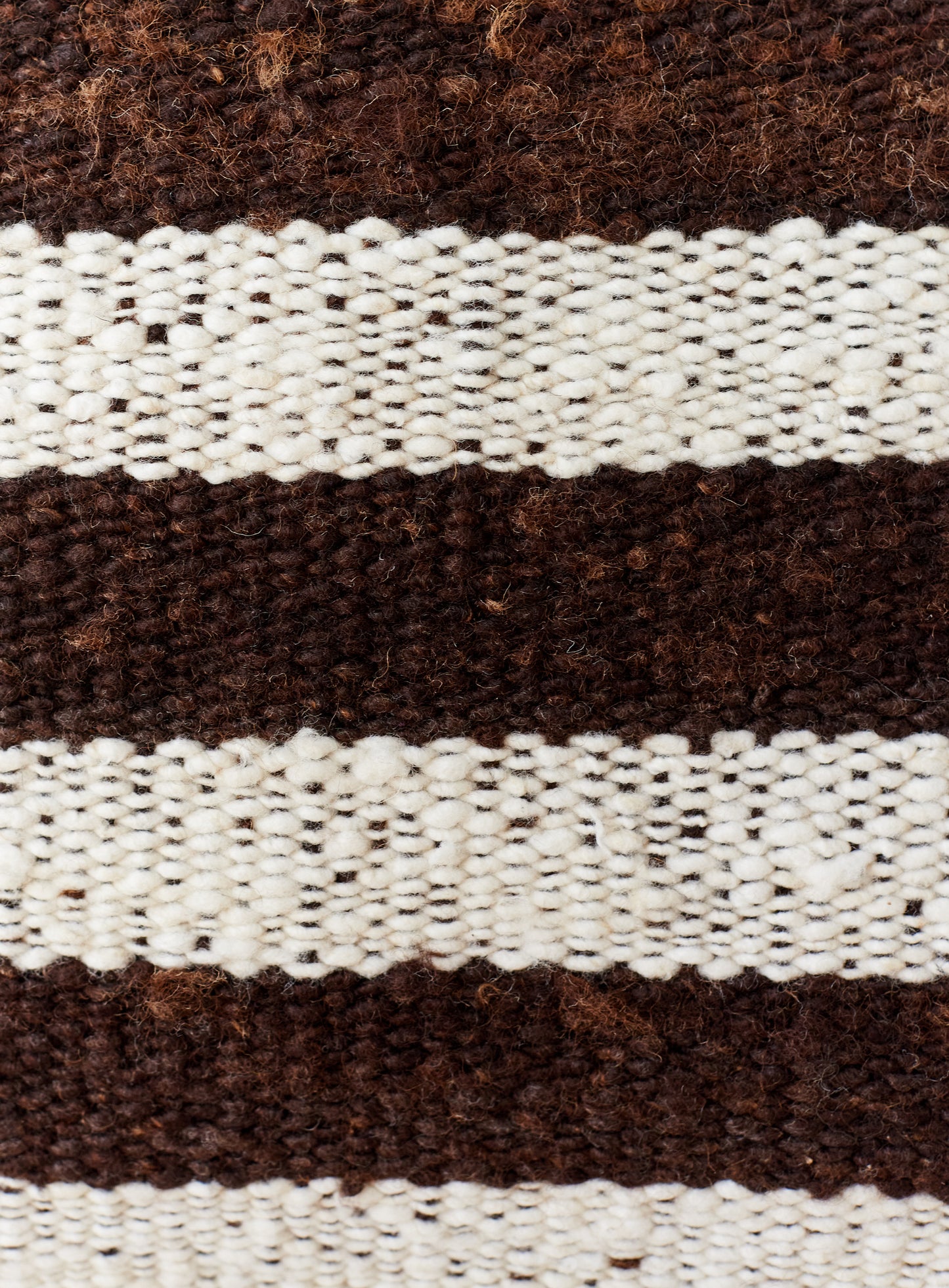 Modern Pillow Cover in Brown / Ivory Natural Wool Sendero 22x22