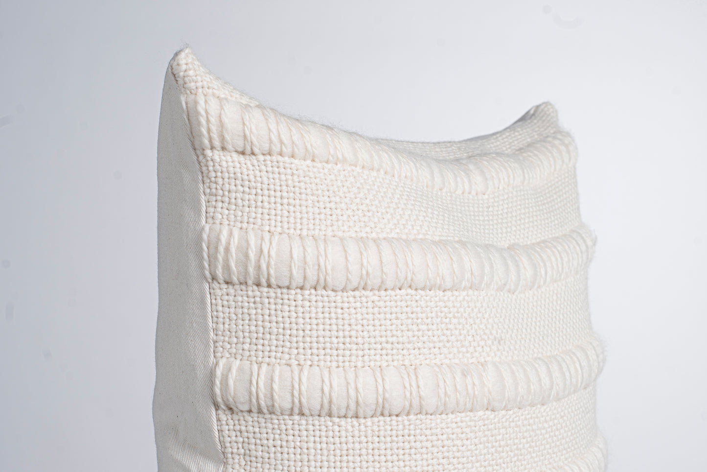 Both sides of middle cushion cover with roving stripes texture