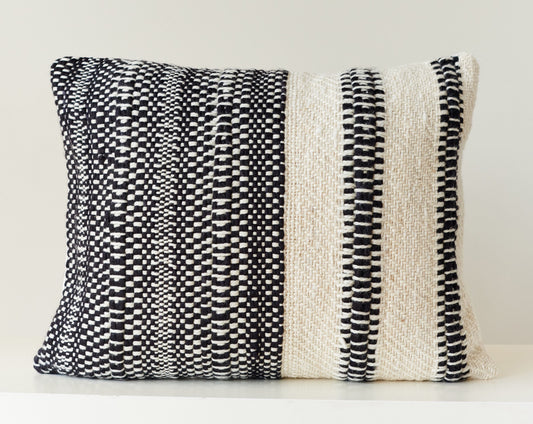 Monochrome Cushion Set — Handwoven Wool Pillow Covers (Set of 3)