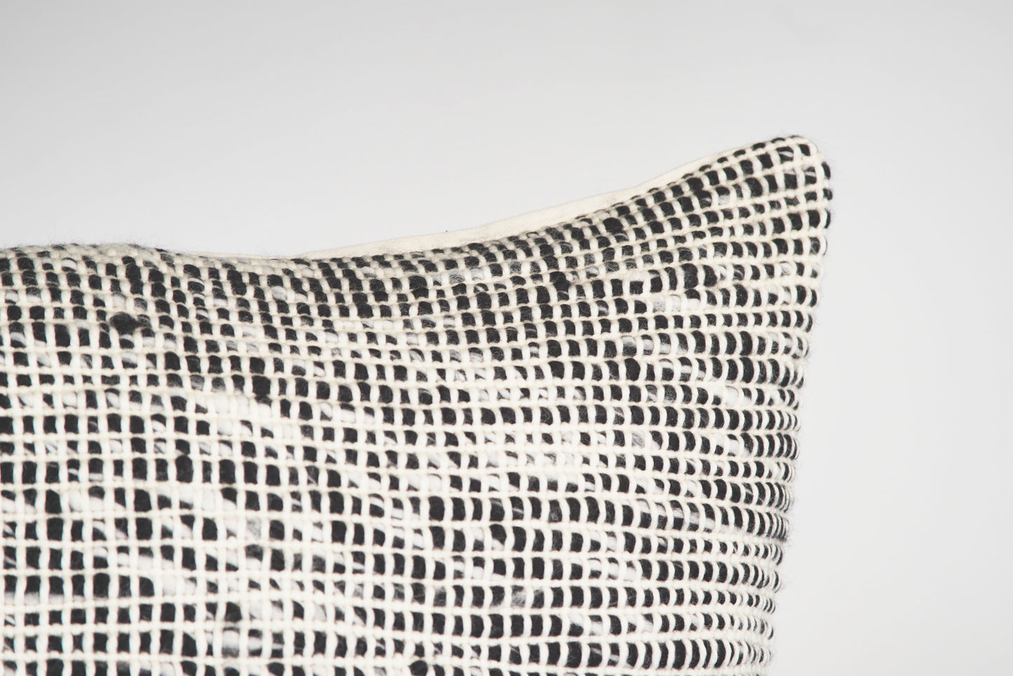 Grid Cushion Cover in Grey Melange Merino Wool 22x22
