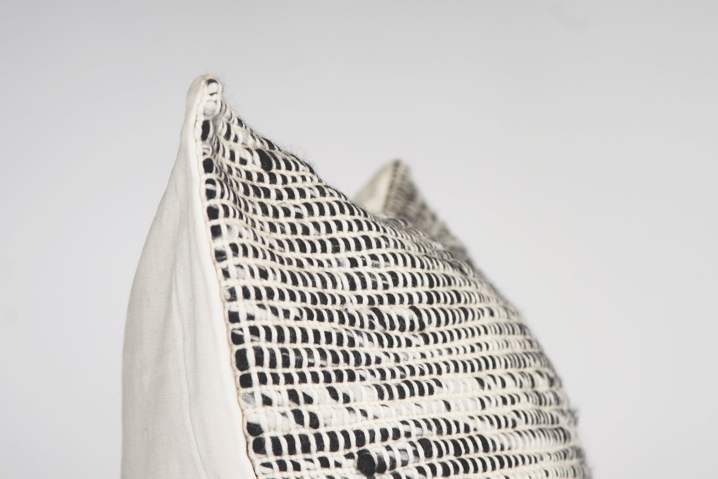 Grid Cushion Cover in Grey Melange Merino Wool 22x22