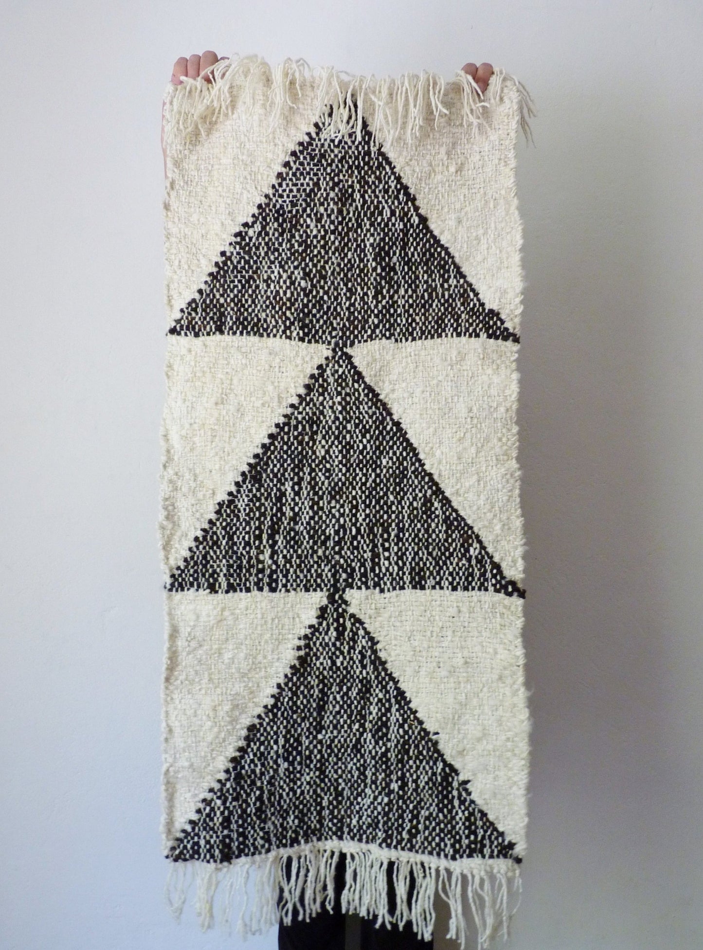 Arrow Small Rug in Black Sheep Wool