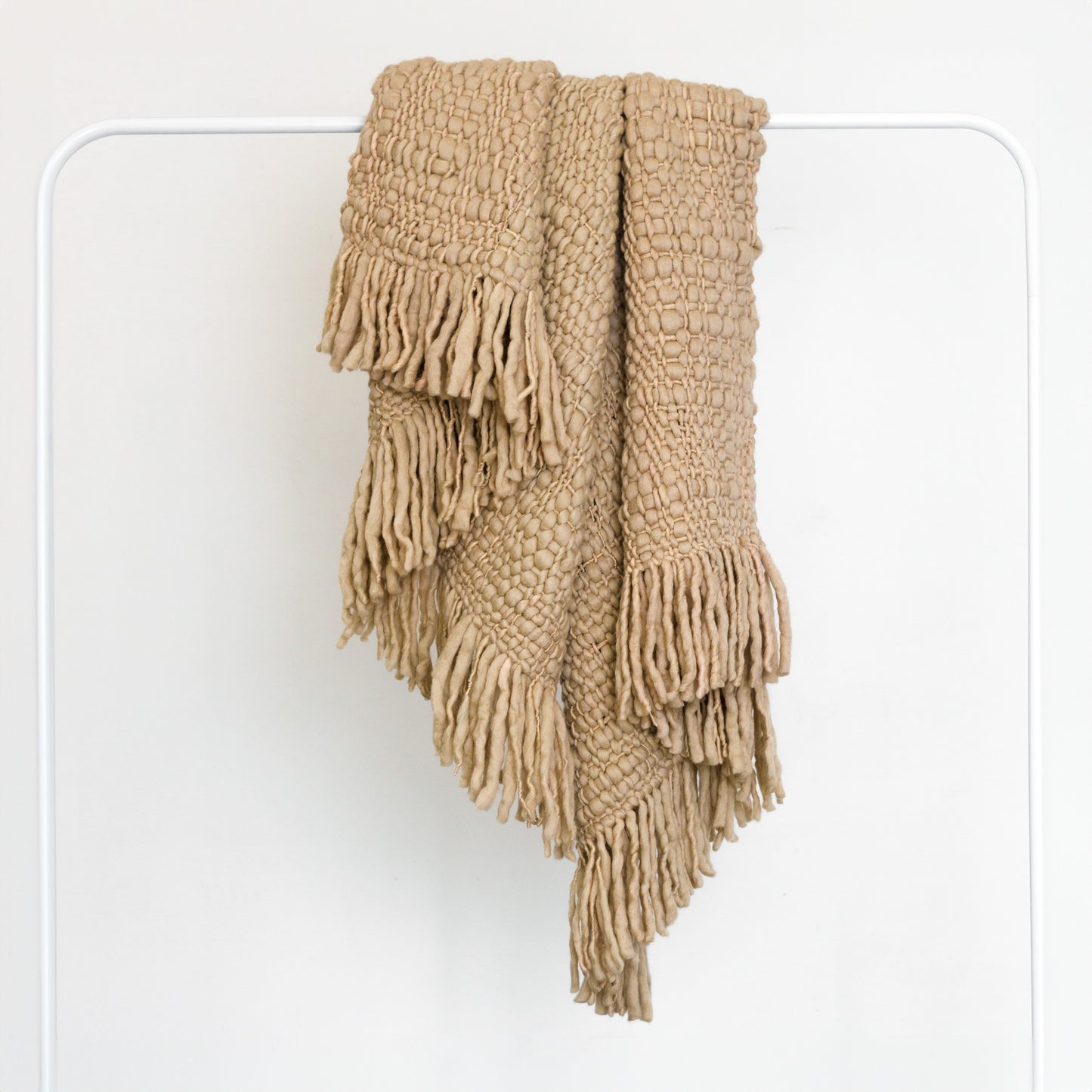 Handwoven Merino Wool Throw Blanket – Bruma Beige