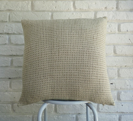 Grid Cushion Cover in Sage Green Merino Wool 18x18