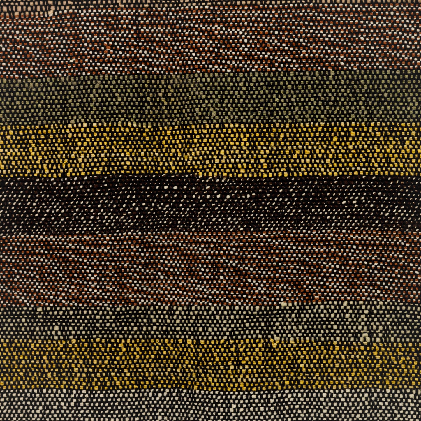 Black Handwoven Merino Wool Blanket with Earthy Stripes – 37x75 inches