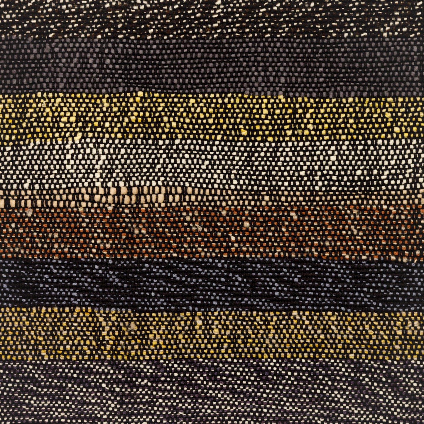 Handwoven Merino Wool Throw - Black, Yellow, Grey and Earth Tones