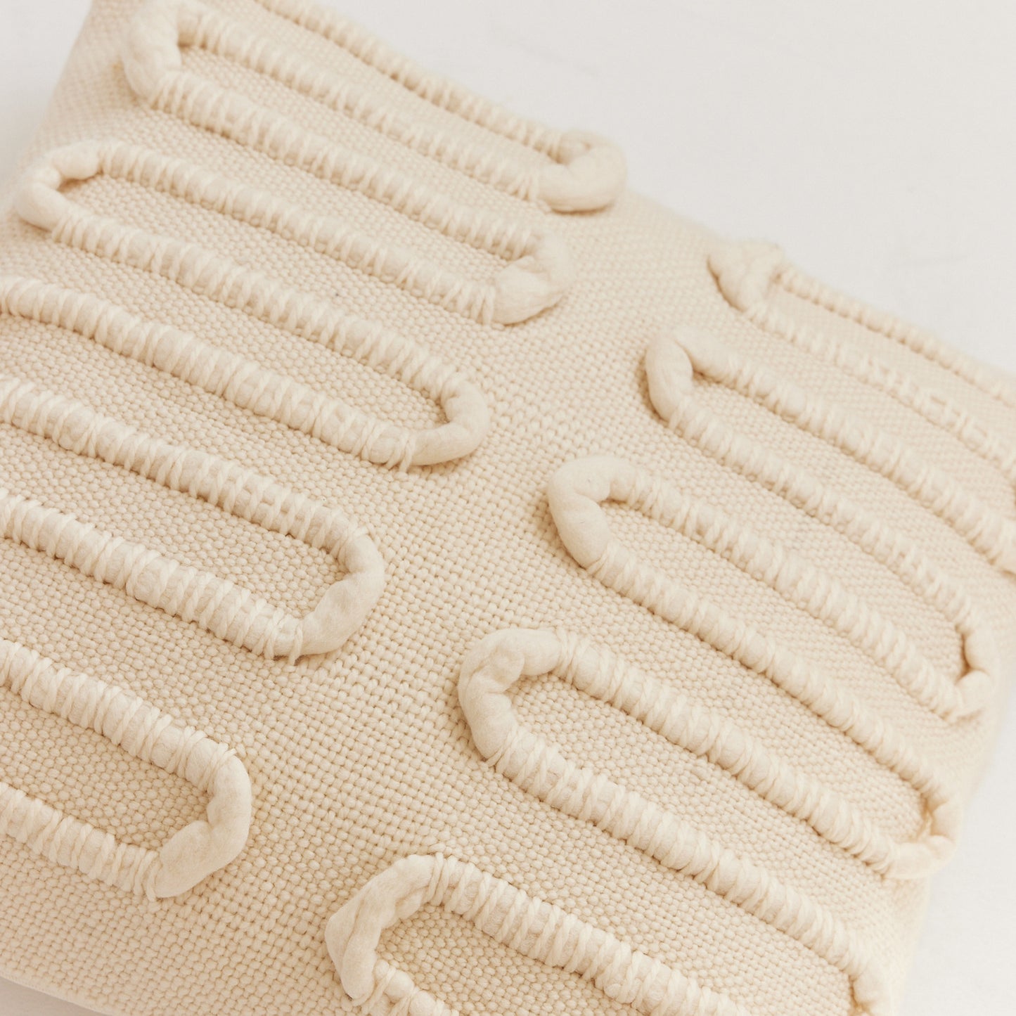 Organic Chunky Wool Geometric Pillow Cover