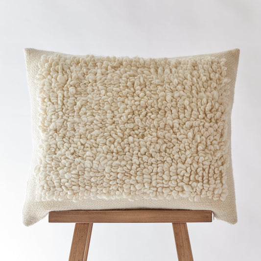 Loops Pillow Cover in Fluffy Wool Woven design Mosaico 19x23