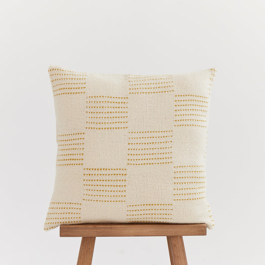 Golden Square: Handwoven Merino Wool Cushion Cover