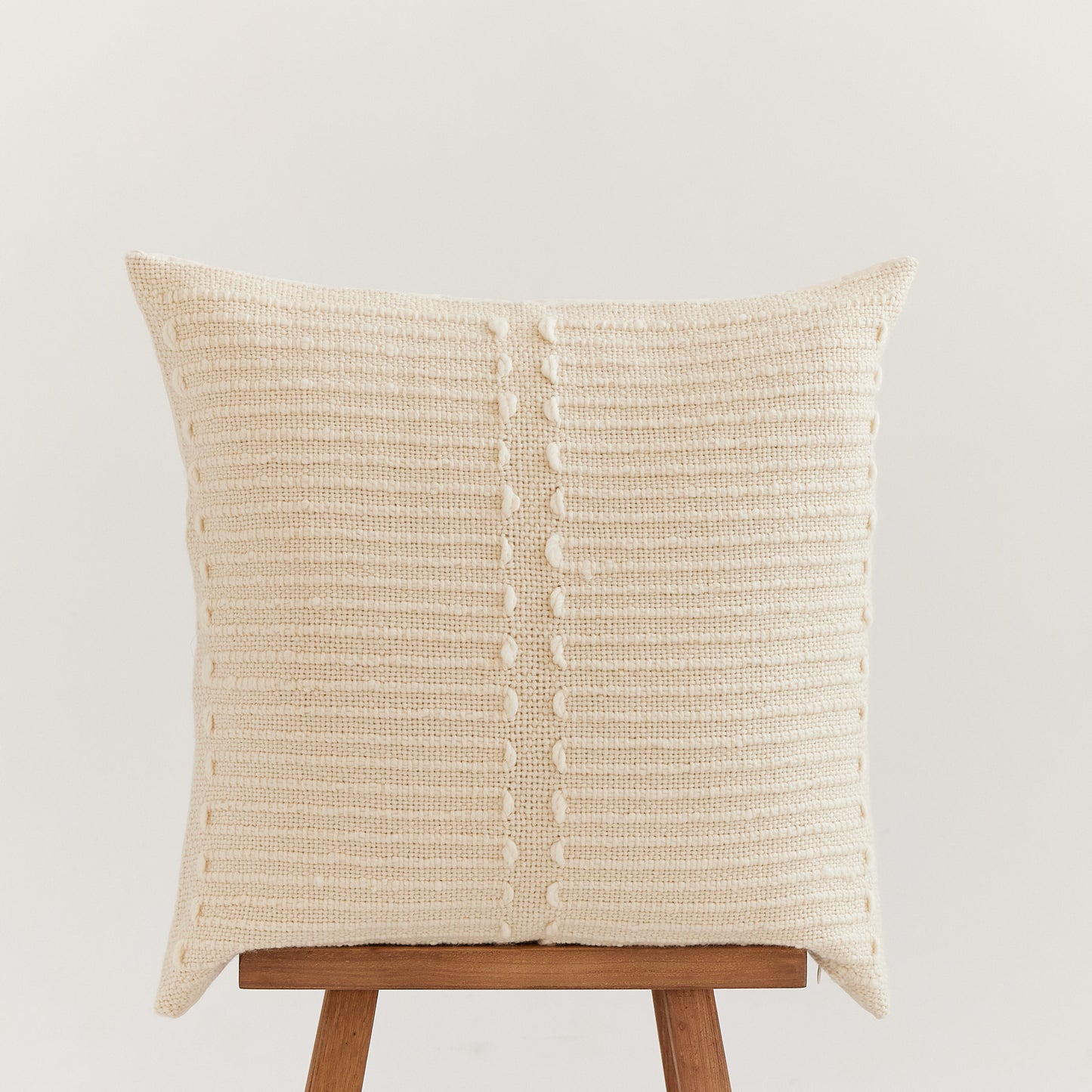 Julia Merino Wool Cushion Cover - Handwoven Ecru Pillow Cover