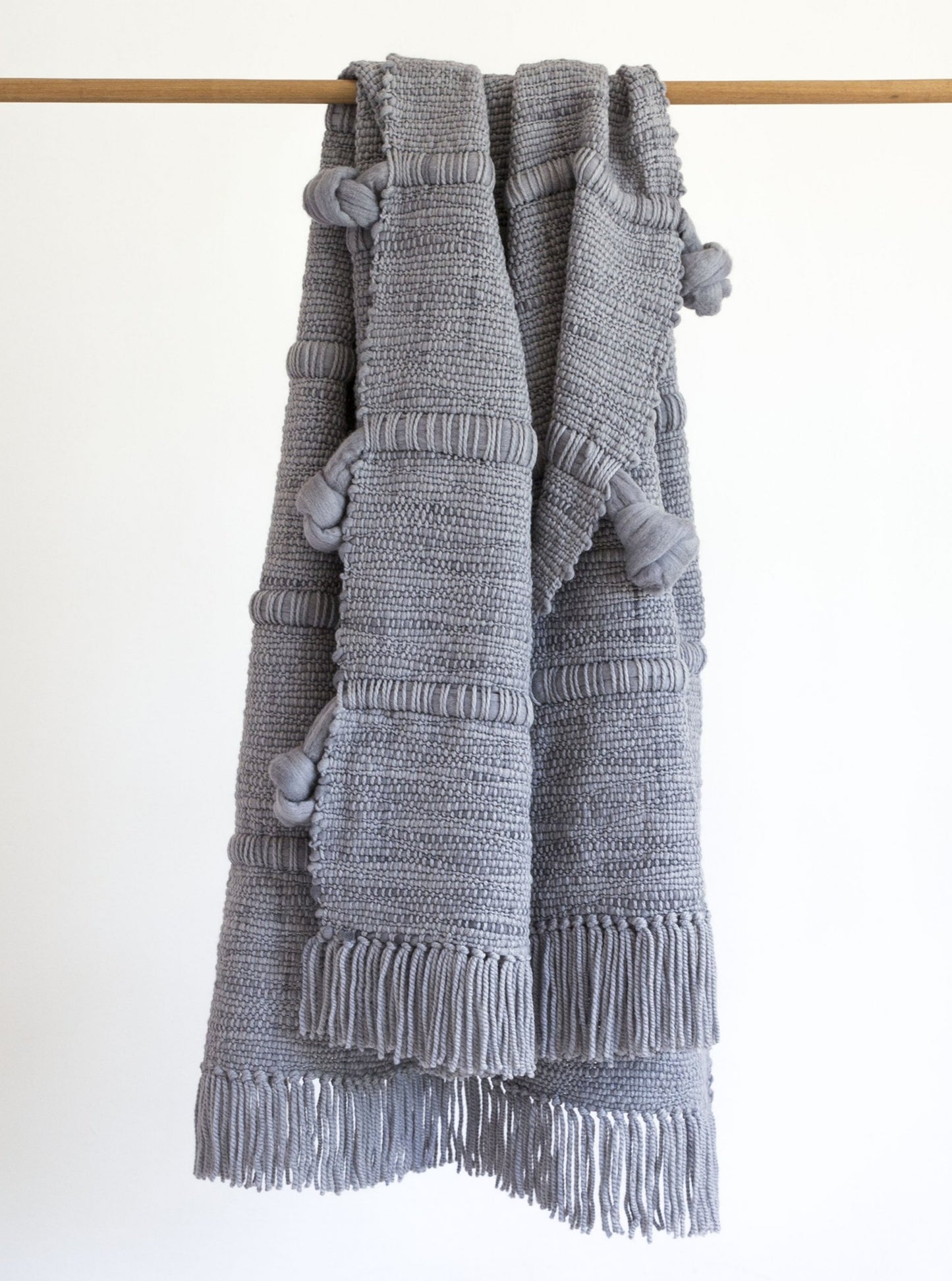 Knot Throw Blanket in Stone Grey 37x75