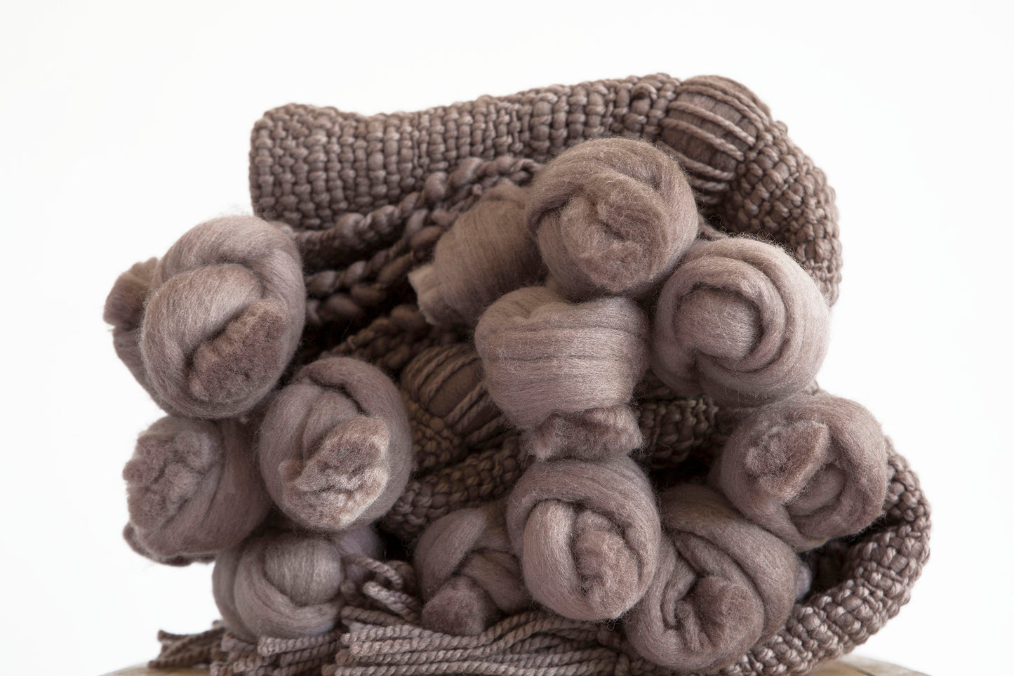 Knot Wool Throw Blanket in Taupe 37*75
