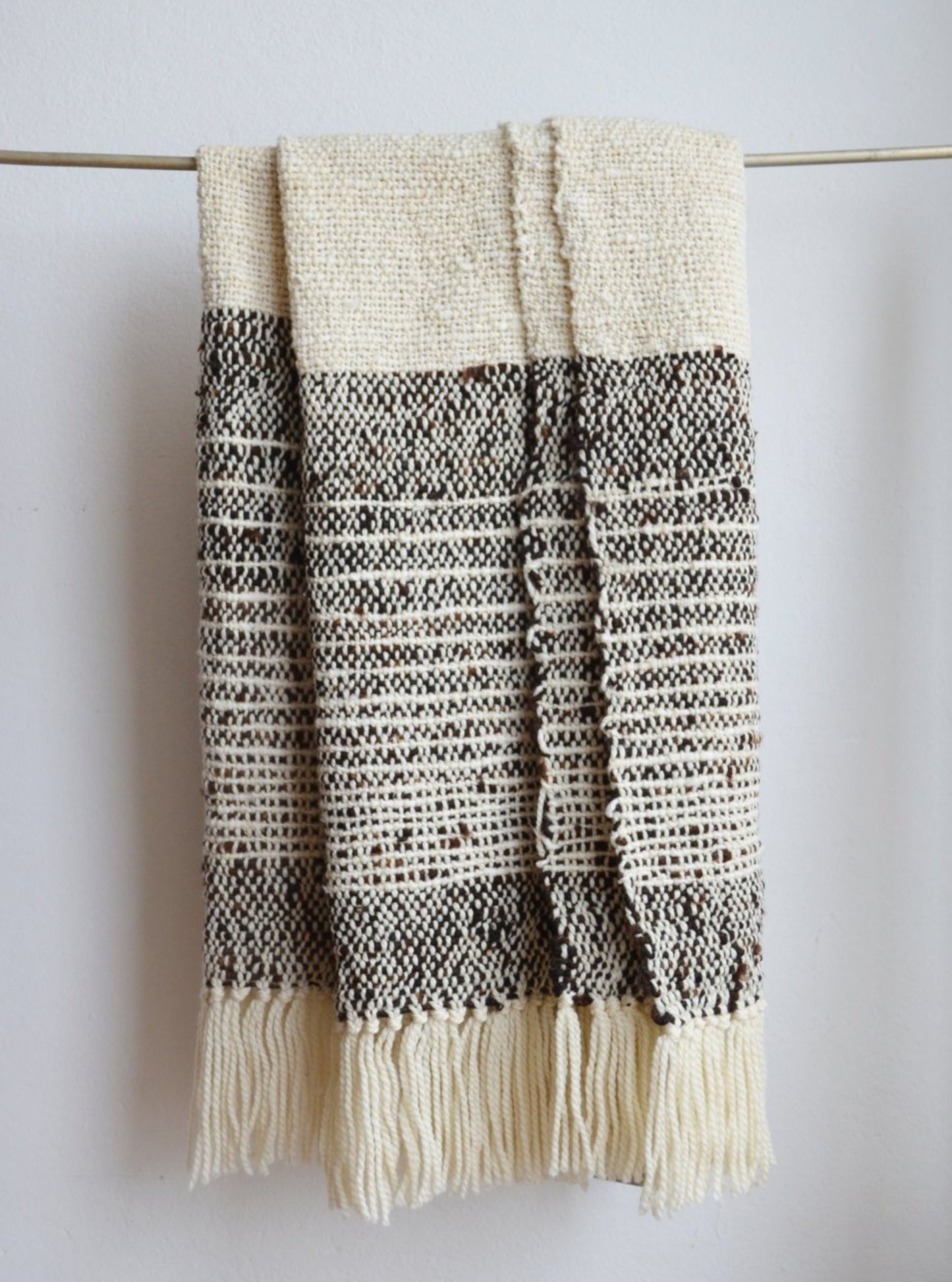 Natural Throw Blanket in Brown & Ivory Undyed wool Cimarrona