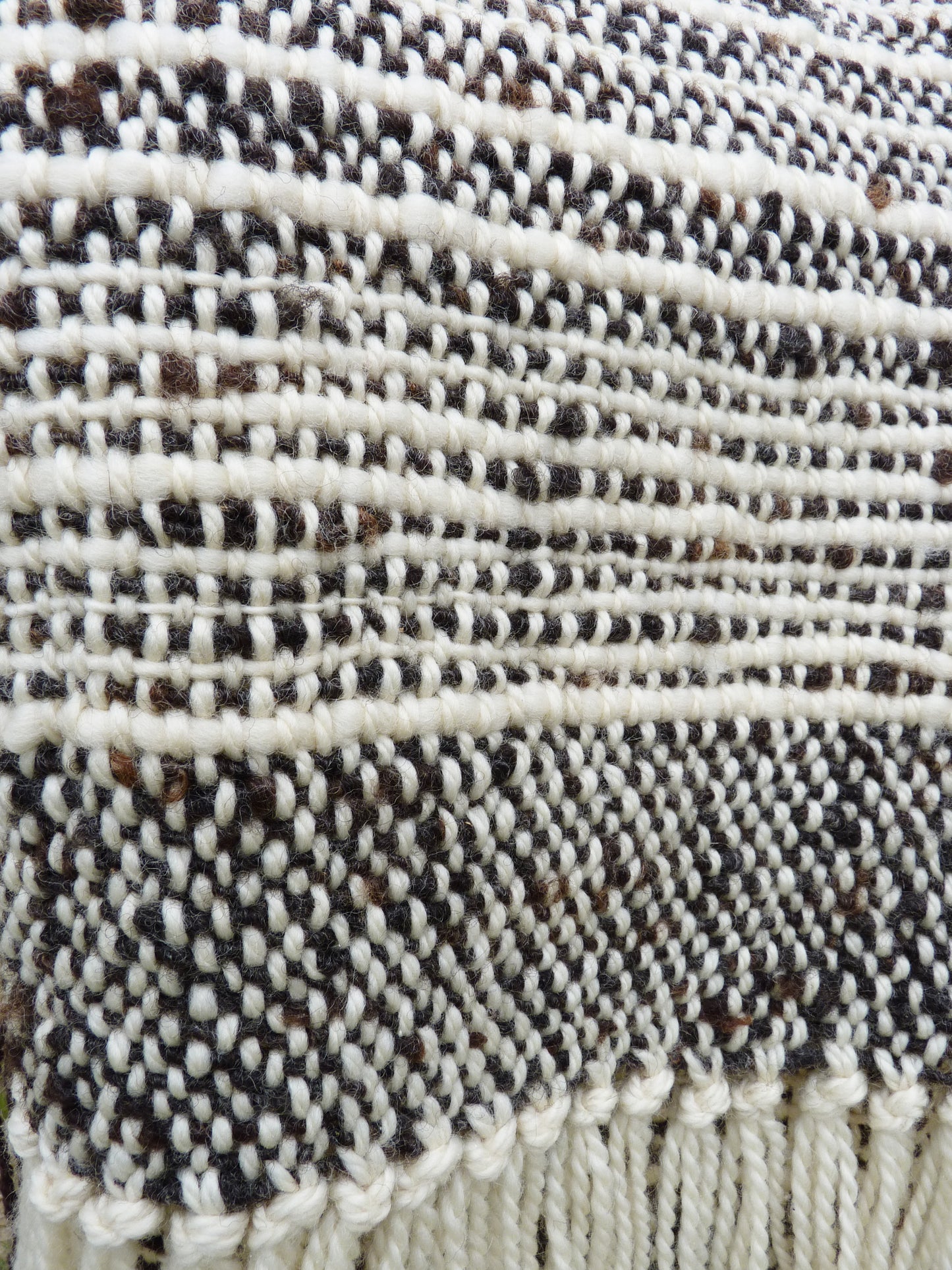 Natural Throw Blanket in Brown & Ivory Undyed wool Cimarrona