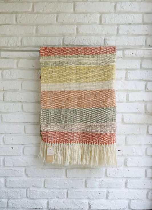 Color Striped Merino Wool Throw Blanket - Experience the Ultimate Cozy Luxury - Hand-Dyed and Woven by Skilled Artisans