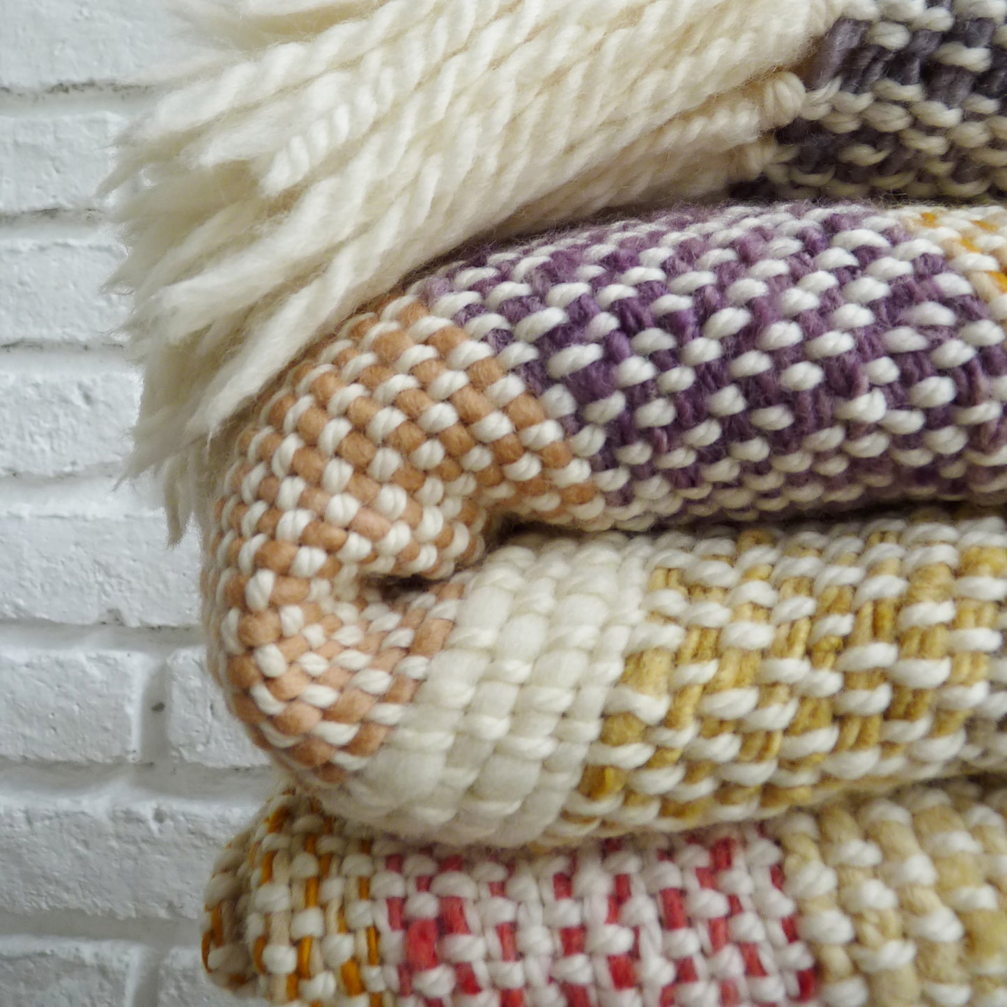 Chunky Merino Colorful Woven Throw - A One-of-a-Kind Sustainable Luxury Blanket that Will Last for Years to Come.