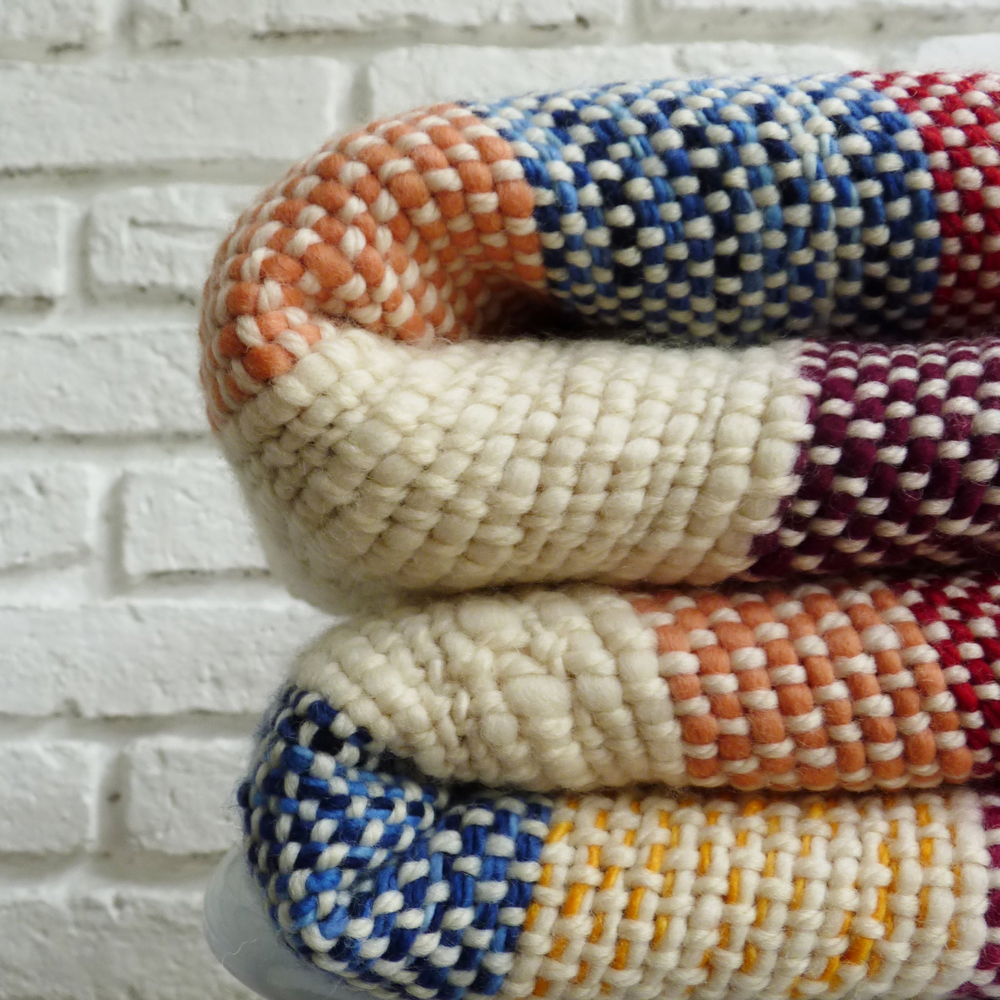 Colorful Knitted Wool Blanket - Throw - Riccio Pecora - High