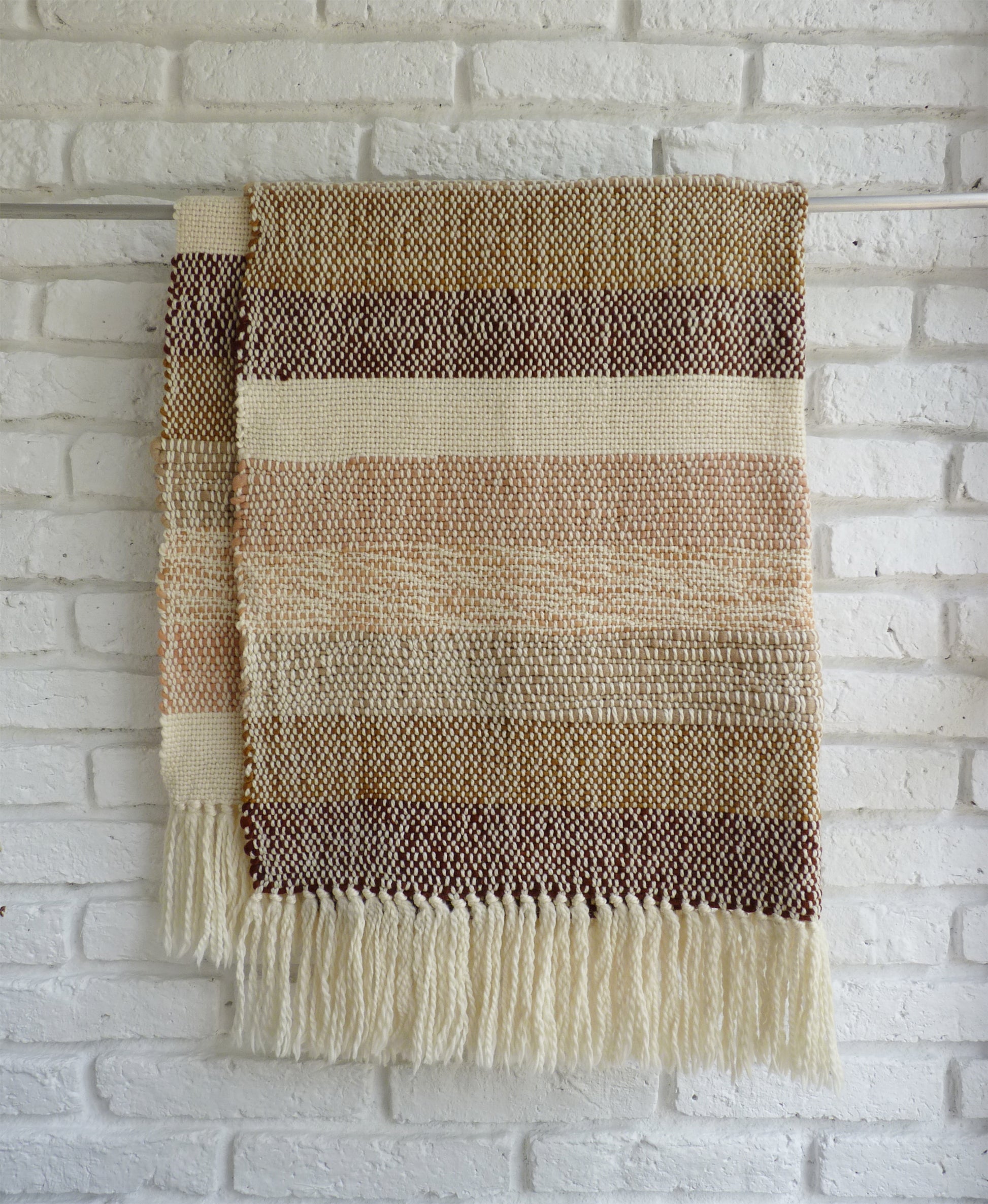 Handmade Merino Wool Woven Blanket - Earthy Tones & Soft Pastels –  Texturable