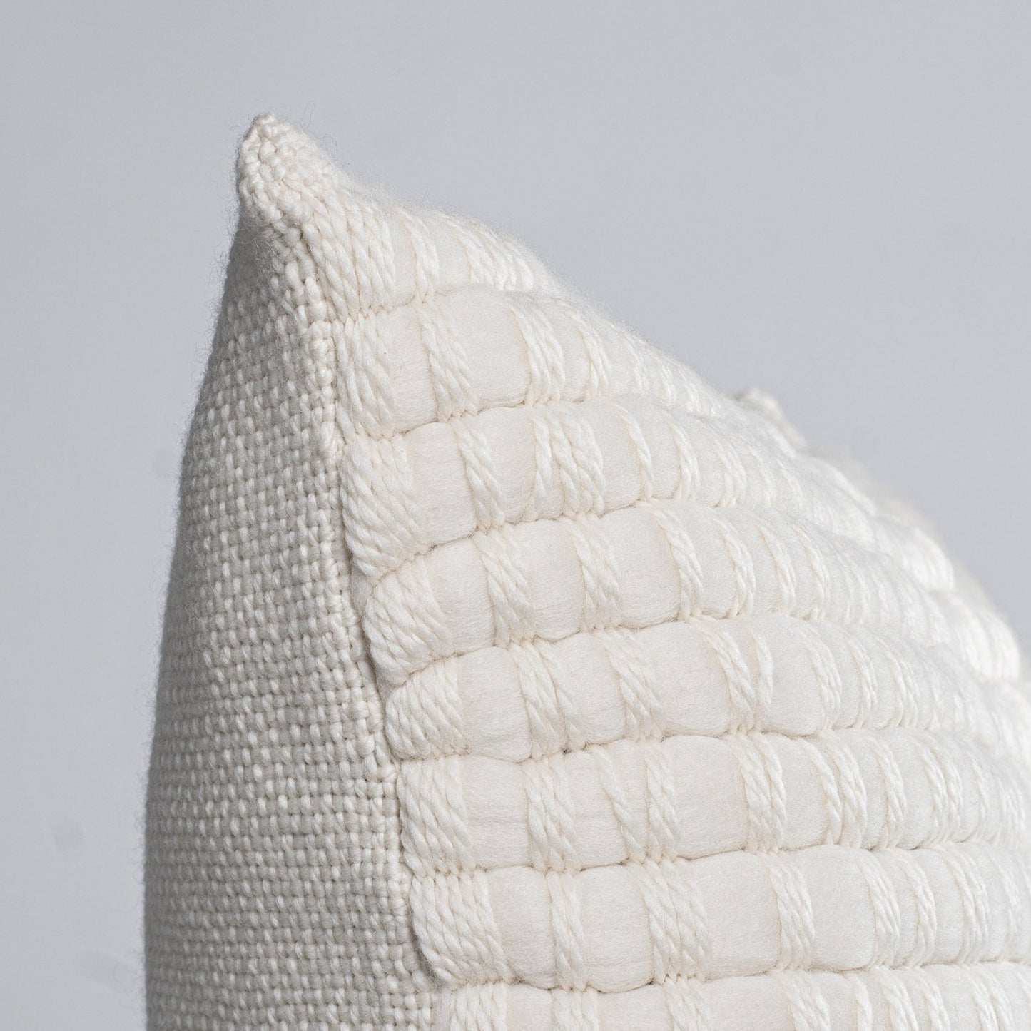 Giant Yarn Cushion Cover Basket Weave in Off White Nube 21x23