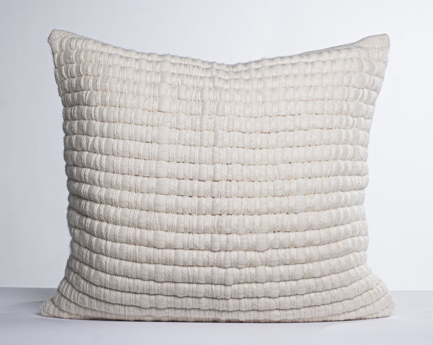Giant Yarn Cushion Cover Basket Weave in Off White Nube 21x23