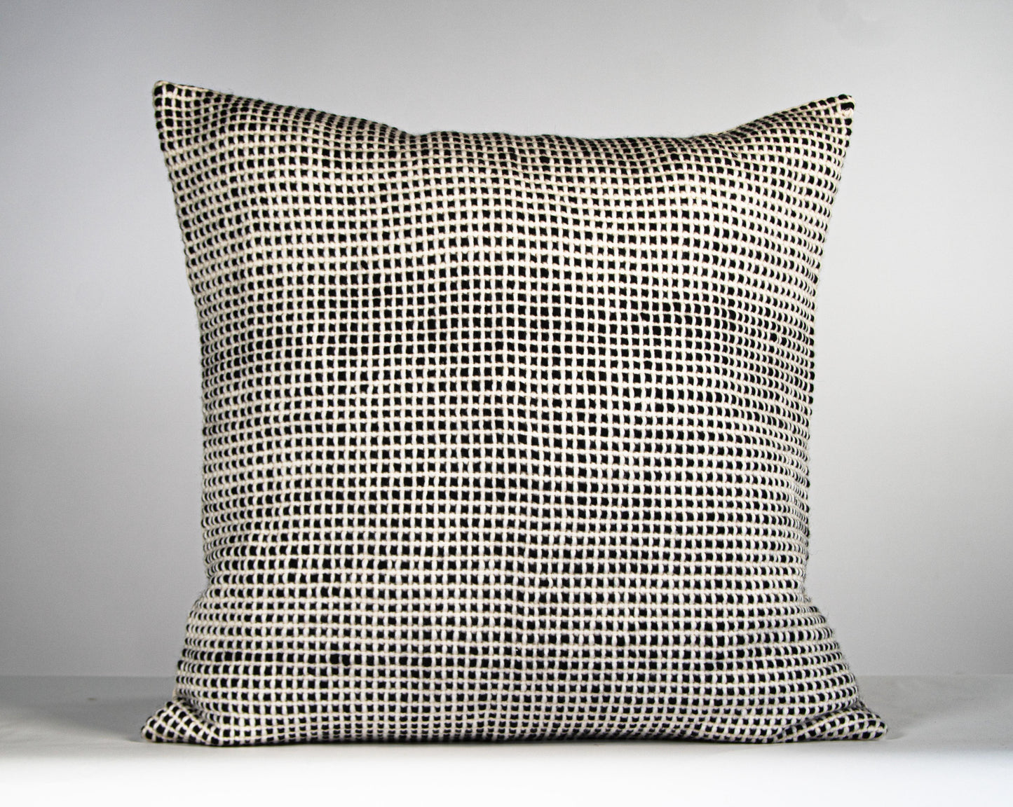 Grid Cushion Cover in Black 18x18