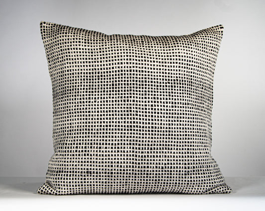 Grid Cushion Cover in Black 22x22