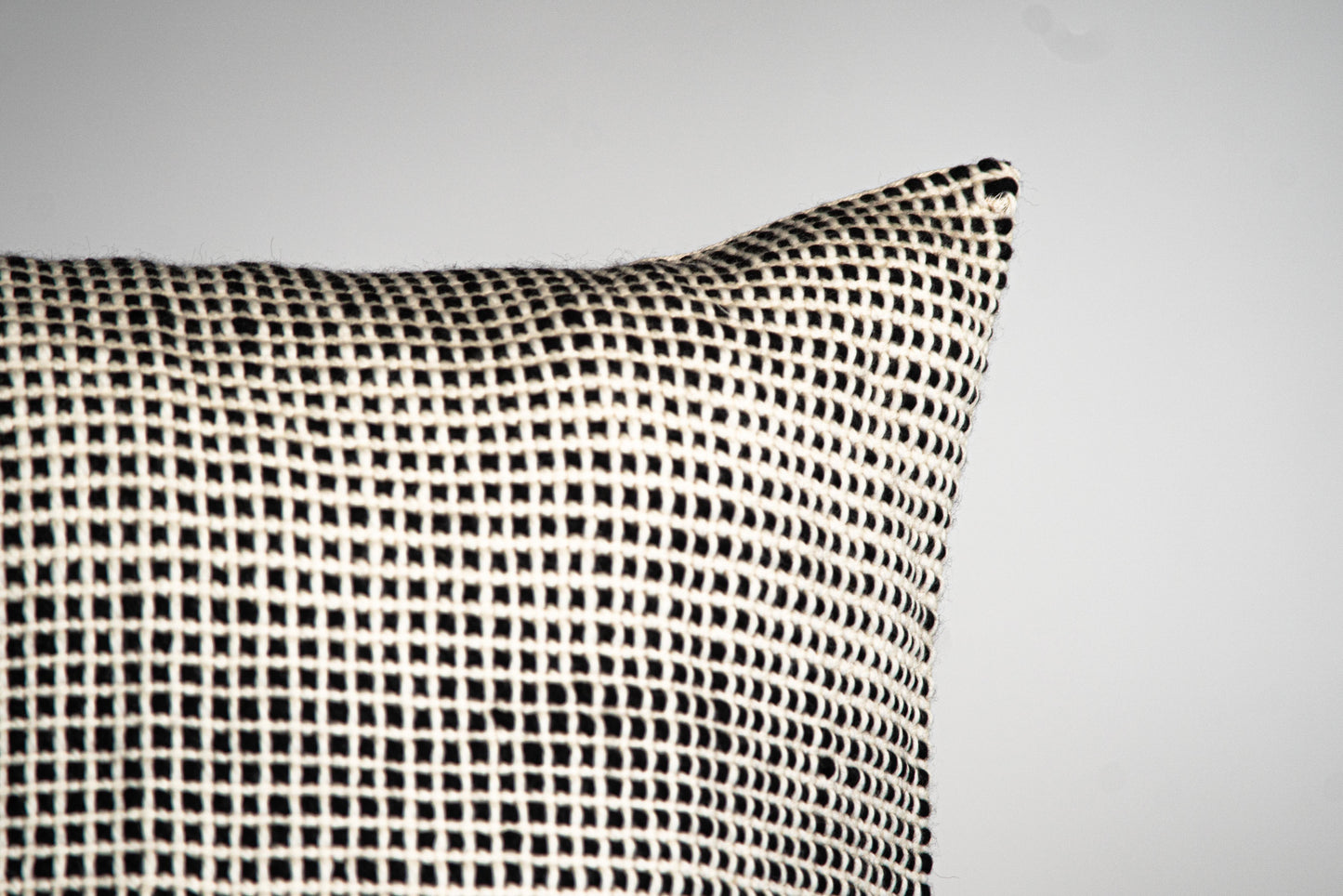 Grid Cushion Cover in Black 18x18