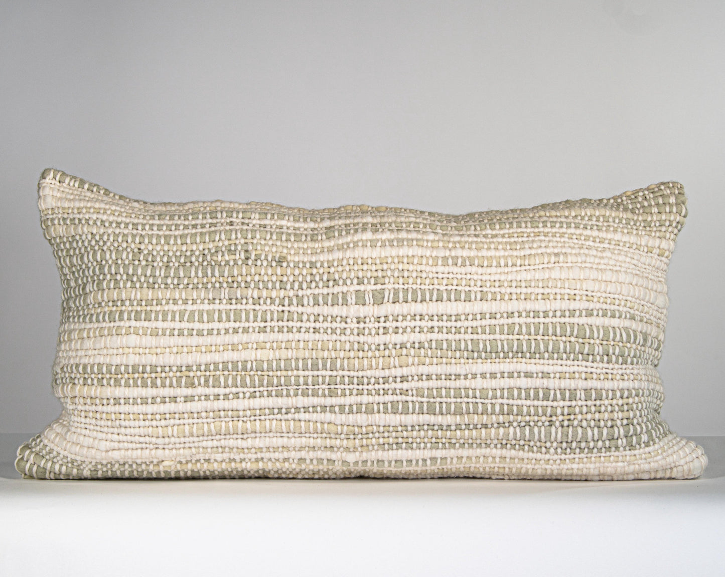 Lumbar Pillow Cover in Sage Green Textured Pradera 24x12