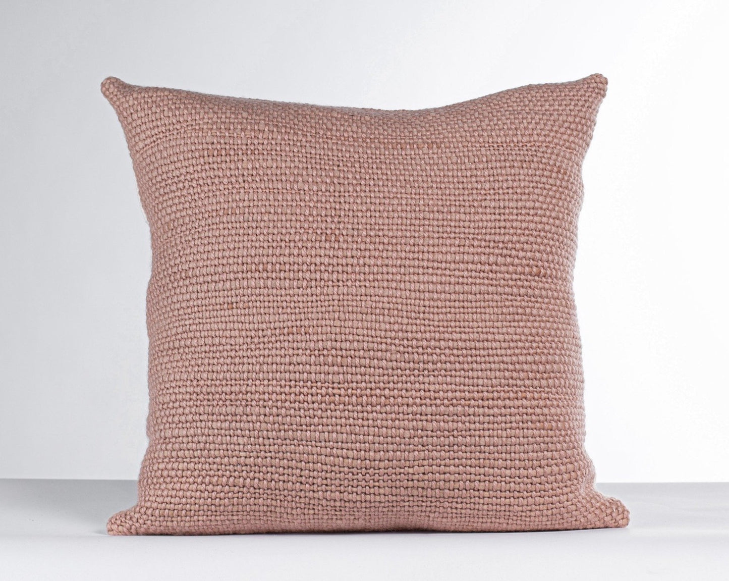 Couch Cushion Cover in Handwoven Dusty Rose Wool Niebla 18x18