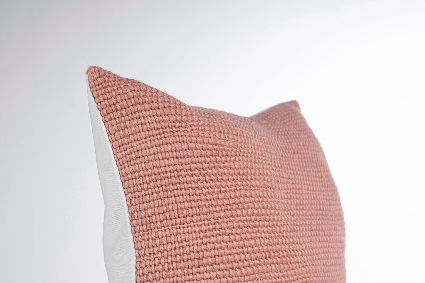 Couch Cushion Cover in Handwoven Dusty Rose Wool Niebla 18x18
