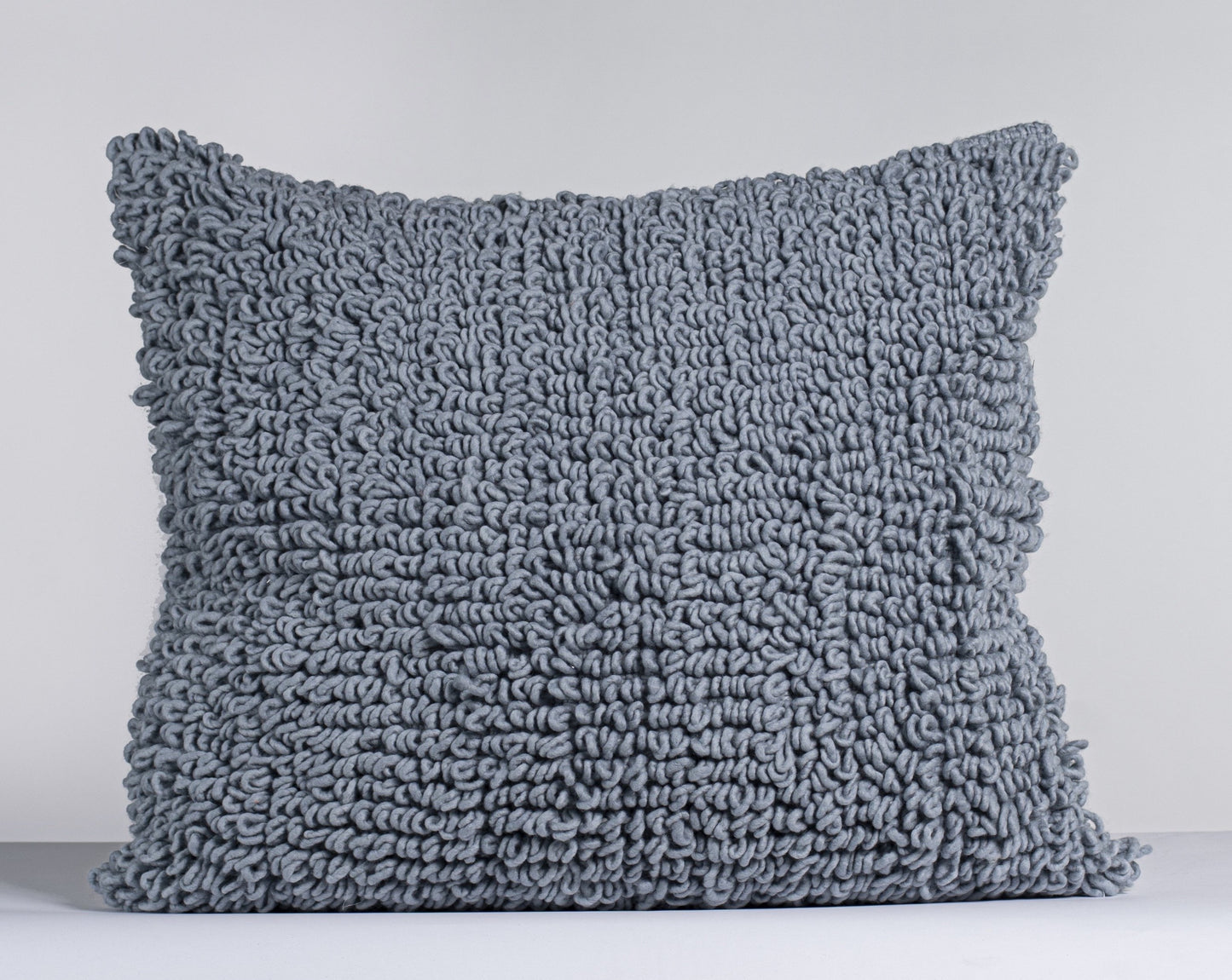 Luxury Pillow Cover with 3D Fluffy Loops in Steel Grey Lamb 22x25