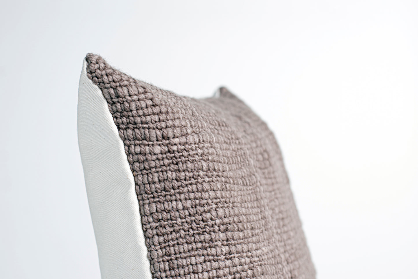 Handwoven Cushion Cover in Taupe Niebla 18x18