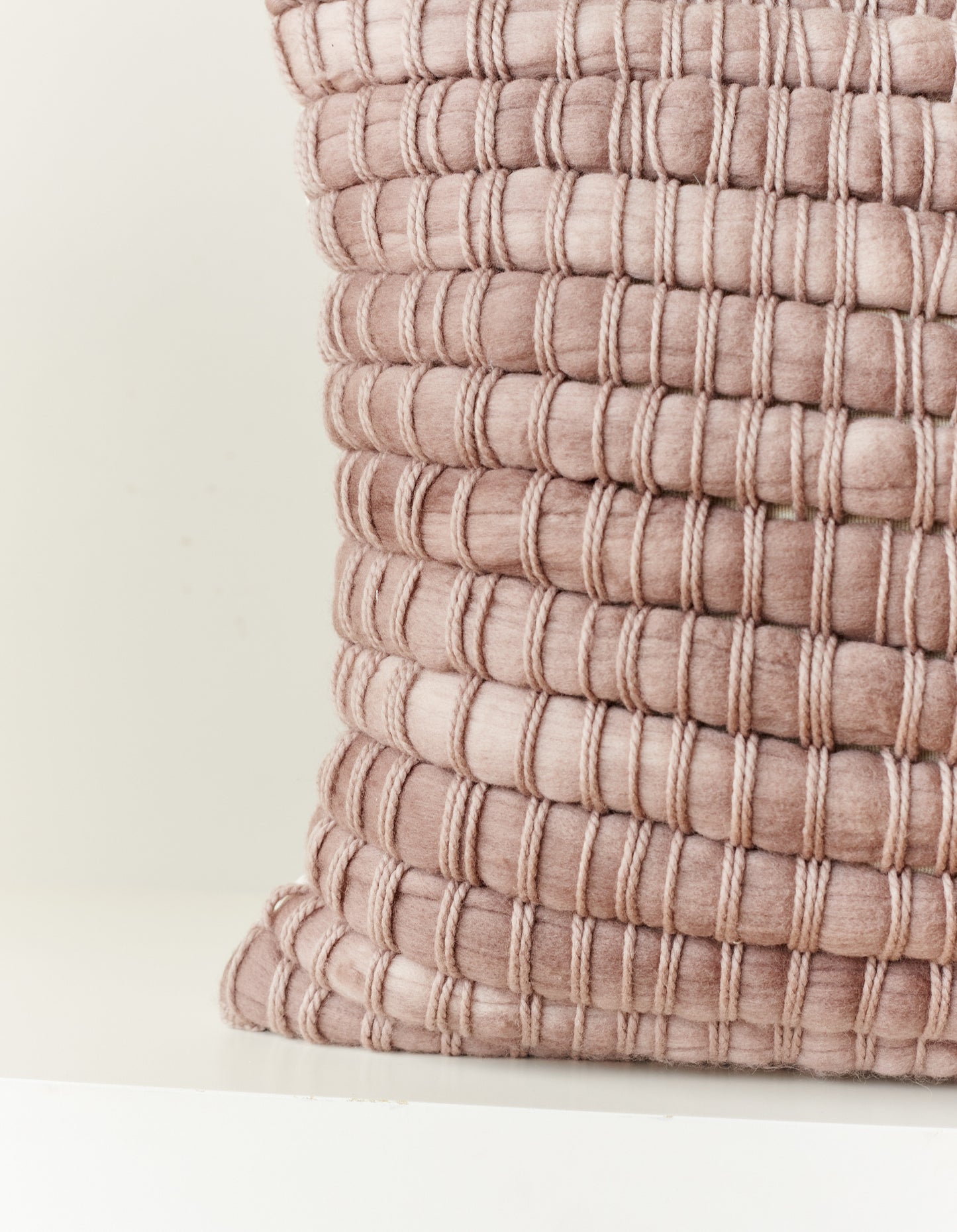 Taupe Pillow Cover in Luxury Textured Raw Merino Wool Osmio