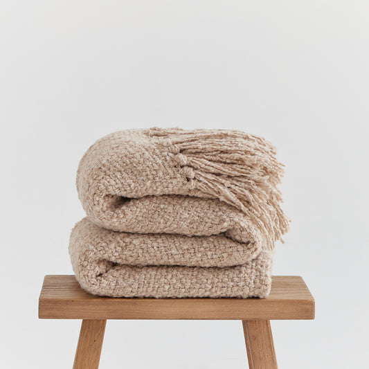 100% Merino Boucle Wool Luxury Blanket